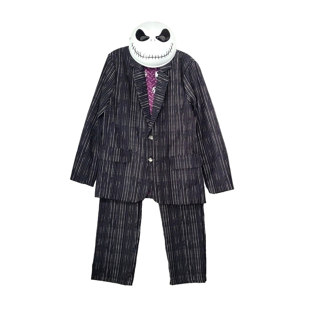 Jack Skellington Pin Stripped Suit M Nightmare Before Christmas Costume & mask